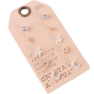 5 PAIR STUD EARRING SET